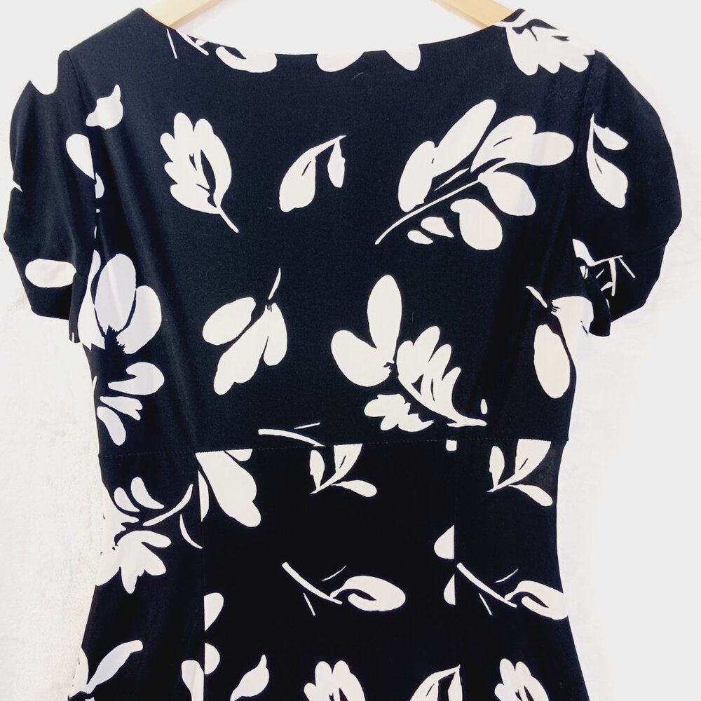 Chaps, Jitterbug Style Dress, Black/White, Size Small, Retro Style, A line flair - Picture 8 of 14